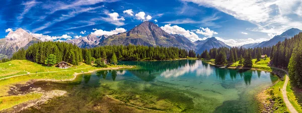 Arnisee Met Zwitserse Alpen Arnisee Een Stuwmeer Het Kanton Uri — Stockfoto