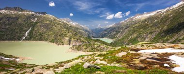 Grimsel Pass, İsviçre, Avrupa. İsviçre, Bernese Alpler geçerken bir dağ geçidi Grimsel pass olduğunu