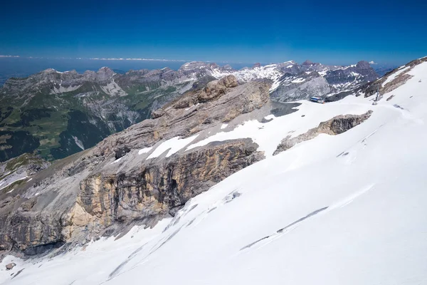 Weergave Van Zwitserse Alpen Uit Titlis Ski Resort Zwitserland Europa — Stockfoto