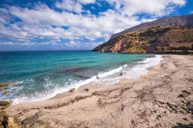 Doğu Plajı azure ile Crete adada temiz su, Yunanistan, Avrupa.