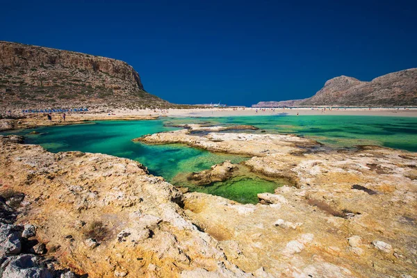 Lagoa Balos Ilha Creta Com Águas Límpidas Azuis Grécia Europa — Fotografia de Stock