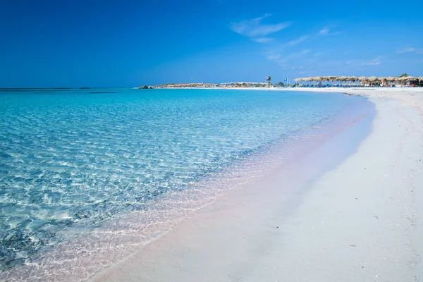 Praia Elafonissi Ilha Creta Com Águas Límpidas Azuis Grécia Europa — Fotografia de Stock