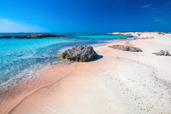 Elafonissi Strand Het Eiland Kreta Met Azure Helder Water Griekenland — Stockfoto