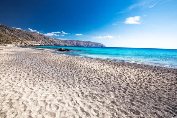 Kedrodasos Beach Kréta Szigetén Azure Elafonissi Strand Közelében Tiszta Víz — Stock Fotó