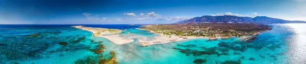 Veduta Aerea Della Spiaggia Elafonissi Sull Isola Creta Con Acqua — Foto Stock