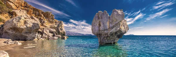 Preveli Playa Isla Creta Con Aguas Cristalinas Azules Grecia Europa — Foto de Stock