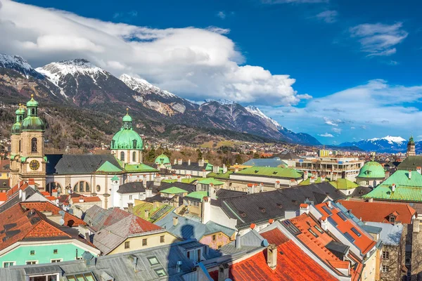 Innsbruck Pusat Kota Bawah Menara Stadtturm Kota Ini Merupakan Ibu — Stok Foto