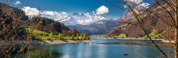 Sviçre Alpleri Ile Lungernersee Lungernersee Obwalden Switzerland Avrupa Nın Doğal — Stok fotoğraf