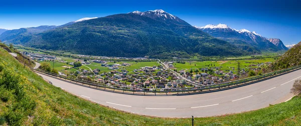 Leuk Města Leukerbad Švýcarských Alp Kanton Wallis Švýcarsko — Stock fotografie