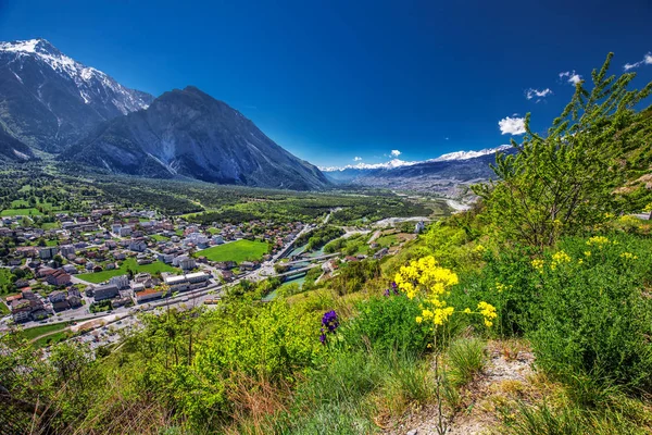 Leuk Town Leukerbad Swiss Alps Canton Wallis Switzerland — Stock Photo, Image