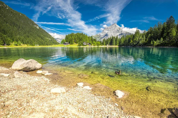 Арнизи Швейцарскими Альпами Arnisee Является Водохранилищем Кантоне Ури Швейцария Европа — стоковое фото