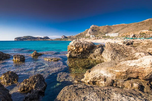 Stranden Falassarna Kreta Med Azure Klart Vatten Grekland Europa — Stockfoto