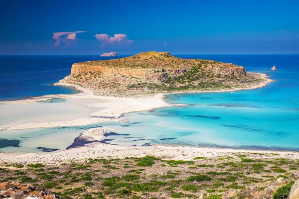 Lagoa Balos Ilha Creta Com Águas Límpidas Azuis Grécia Europa — Fotografia de Stock