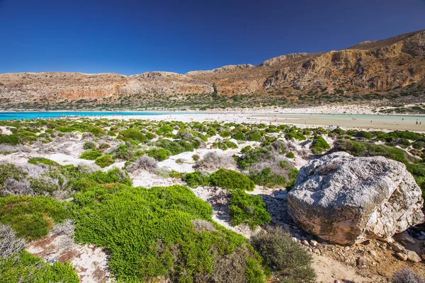 Laguna Balos Isla Creta Con Aguas Cristalinas Azules Grecia Europa — Foto de Stock