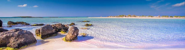 Playa Elafonissi Isla Creta Con Aguas Cristalinas Azules Grecia Europa —  Fotos de Stock