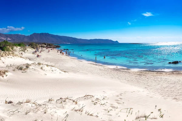 Elafonissi Strand Kreta Med Azure Klart Vatten Grekland Europa Kreta — Stockfoto