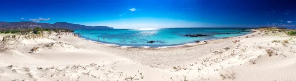 Plage Elafonissi Sur Île Crète Avec Une Eau Claire Azur — Photo