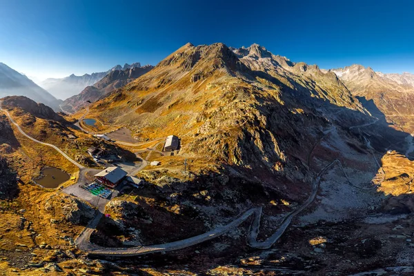 Puesta Sol Sustenpass Con Steingletcher Steinsee Suiza Europa Sustenpass Paso Imagen De Stock