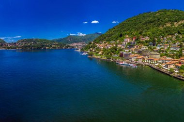 Como Gölü üzerinde Como şehir İtalyan bölgesi Lombardy, İtalya, Avrupa dağlarla çevrili