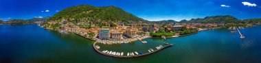 Como Gölü üzerinde Como şehir İtalyan bölgesi Lombardy, İtalya, Avrupa dağlarla çevrili