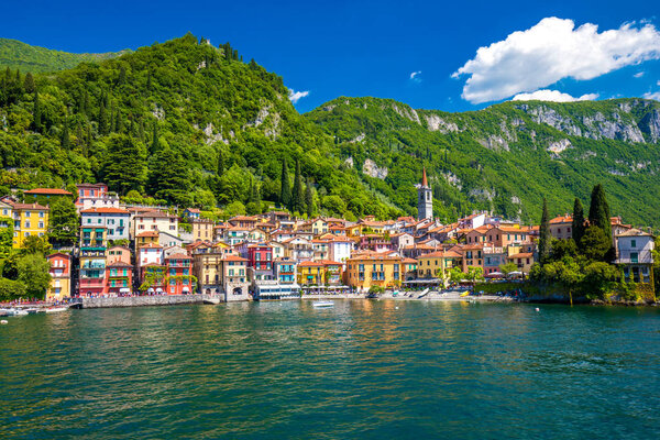 Varenna old town on Lake Como with the mountains in the background, Lombardy, Italy, Europe.