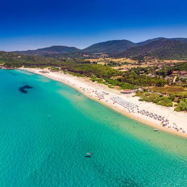 Cala Sinzias beach near Costa Rei on Sardinia island, Sardinia, Italy clipart
