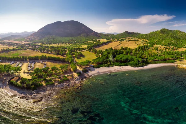 Sardinya Adası, Sardinya, Italya Costa Rei yakın Porto Pirastu plaj Stok Resim