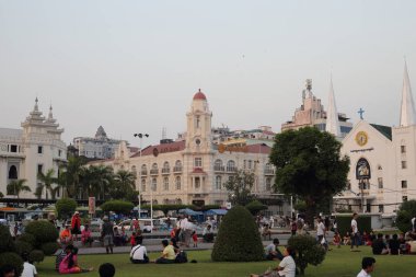 Yangon, Myanmar, Güney Doğu Asya şehir manzarası