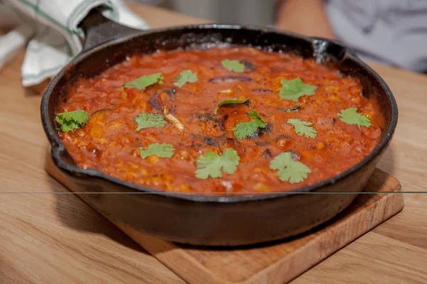 Cebada Perlada Horneada Tomate Estilo Paella —  Fotos de Stock