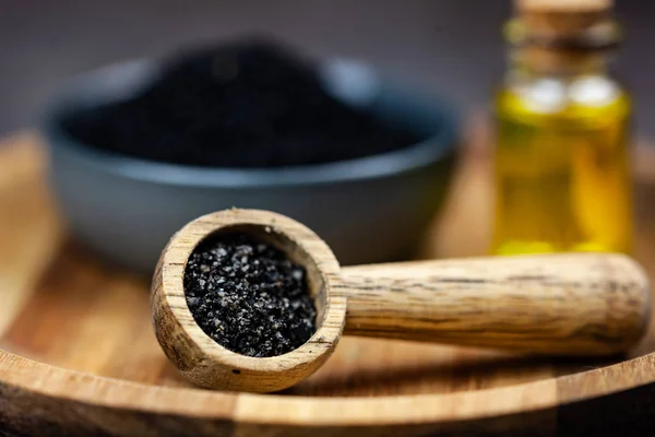Natural Remedies Black Seed Close — Stock Photo, Image