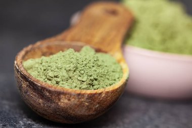 Doğal ilaçlar - toz matcha yakın çekim