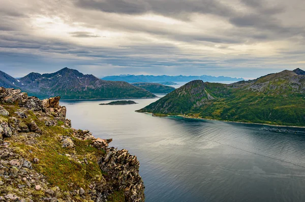 Vacker Utsikt Från Pick Mountain Brosmetinden Troms Nordnorge — Stockfoto