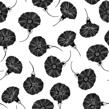 Gündüzsefası çiçek çiçek seamless modeli el ile çizilmiş  