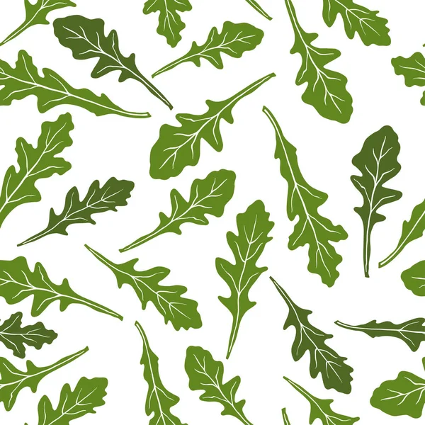 Seamless Pattern Arugula White Background — Stock Vector