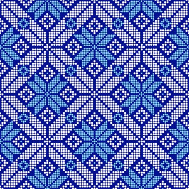 Soyut kış dekor mavi zemin üzerine. Sorunsuz vektör desen