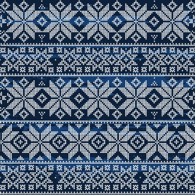 Mavi dokulu bir arka plan üzerinde soyut kış seamless modeli. 