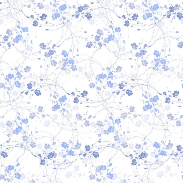 Motif Floral Sans Couture Plante Lin Avec Des Fleurs Des — Image vectorielle