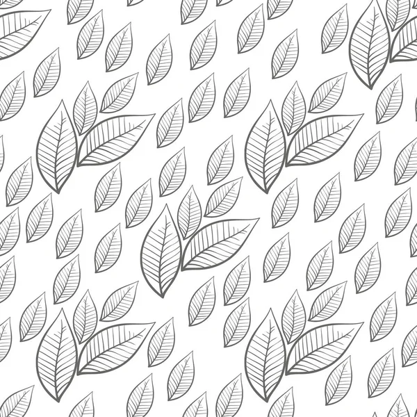 Floral Seamless Pattern Leaves White Background — Stock Vector