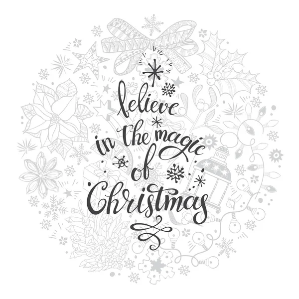 Believe Magic Christmas Christmas New Year Background — Stock Vector