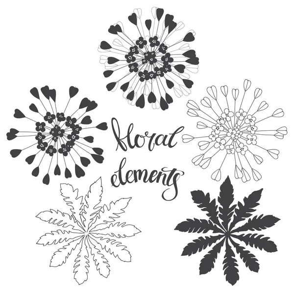 Flores Capilla Monederos Pastores Diseño Dibujado Mano Aislado Sobre Fondo — Archivo Imágenes Vectoriales
