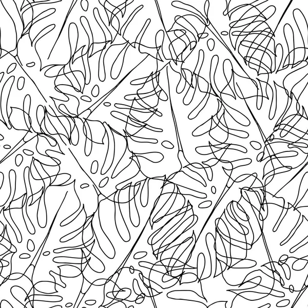 无缝的样式与在白色背景上的怪物叶子 — 图库矢量图片