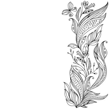 Soyut bitkiler, tasarım öğesi vektör çizim 