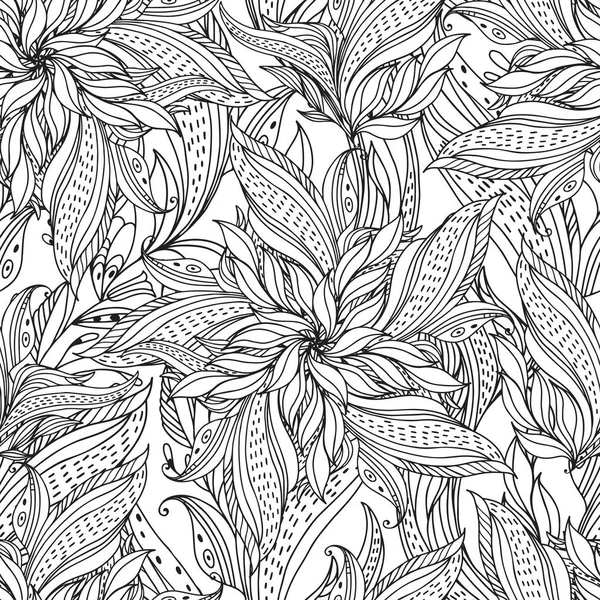 Fond Floral Avec Des Fleurs Abstraites Illustration Vectorielle Dessinée Main — Image vectorielle