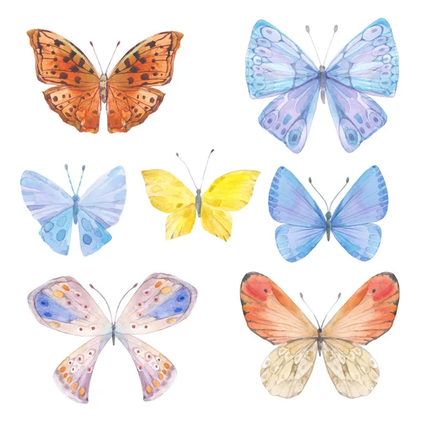 Nahtloser Vektorhintergrund Mit Handgezeichneten Schmetterlingen — Stockfoto