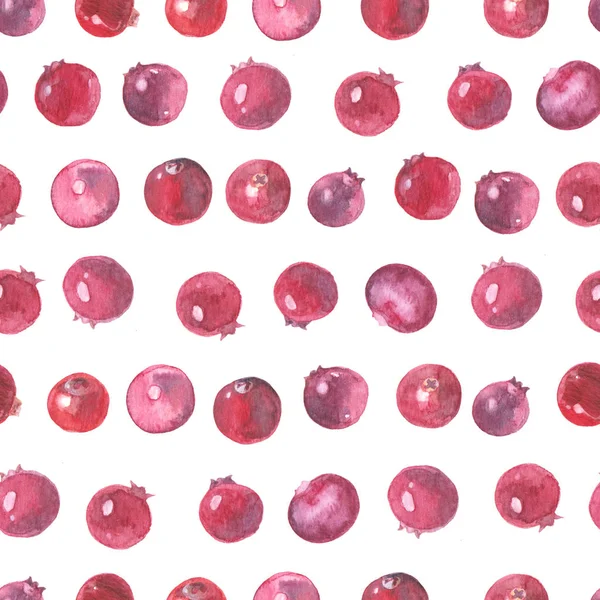 Watercolor Cranberries Seamless Vector Background — Stock Photo, Image