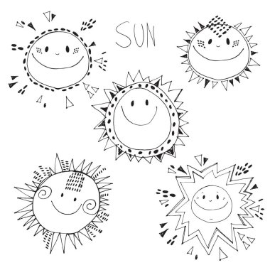 çeşitli gülümseyen güneş ile sorunsuz arka plan