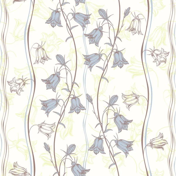 Bluebells Fundo Floral Ilustração Vetorial — Vetor de Stock