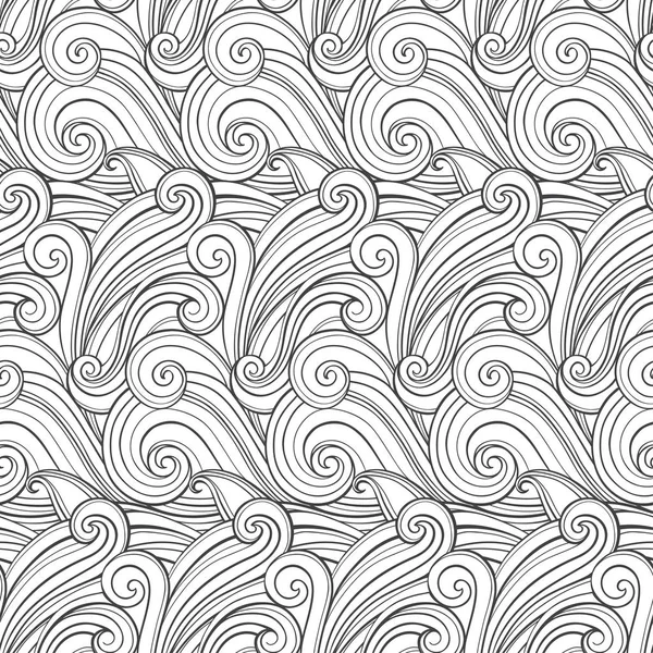 Векторний Монохромний Фон Мальованими Хвилями — стоковий вектор