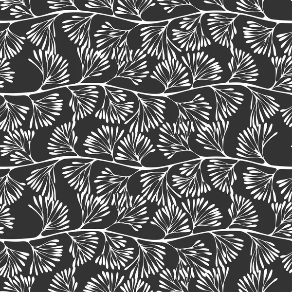 Бесшовный Векторный Рисунок Абстрактными Растениями — стоковый вектор