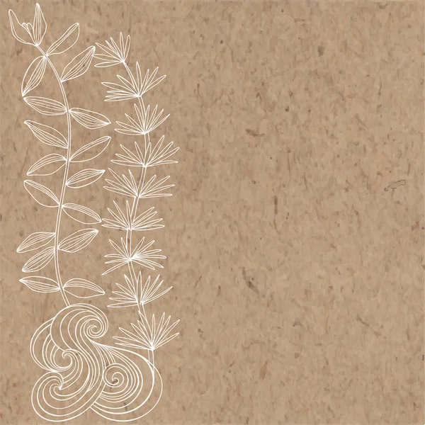 Seaweed Waves Kraft Paper Vector Background Sea Theme — Stock Vector